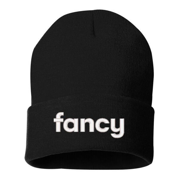 12" Solid Cuffed Beanie - Embroidered Logos Thumbnail